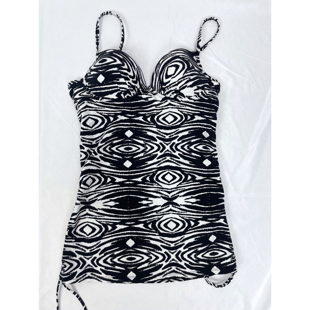 Love Your‎ Assets Sara Blakely Medium Black Tankini Swim Top Swimsuit Underwire